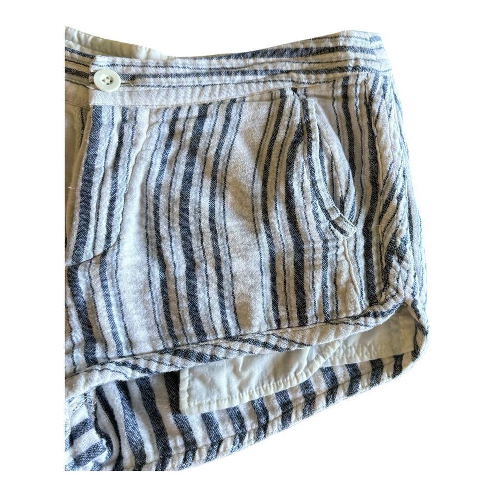 Free People Casual Stripe Short Shorts Coastal Cotton Off-White Blue Women's 4 - Picture 4 of 9